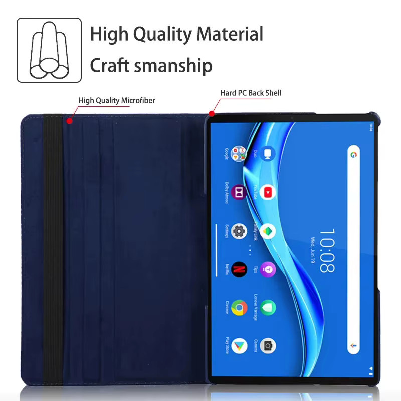 Schutzhülle mit 360 Grad rotierendem Stand für Lenovo Tab M11, P11 Pro, M10 und weitere Modelle in Schwarz oder Blau - Bild 3