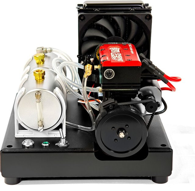 goni Viertakt-Motormodell, 7,5CC Reihen-Zweizylinder Benzinversion, mit Wasserkühler-Motorstarter-Basisset, DIY Metall-Spielzeug - Bild 1