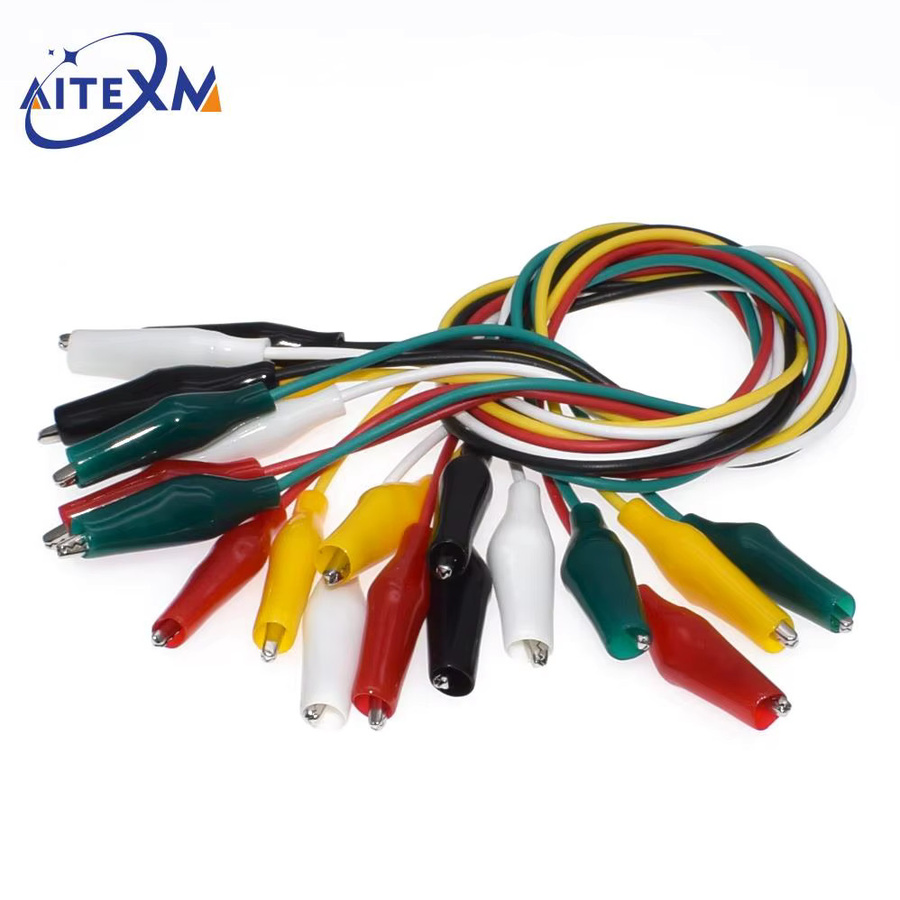 10er Set doppelseitige Krokodilklemmen mit Messleitungen für DIY-Elektronik, Multicolour, Länge: 46 cm - Bild 3