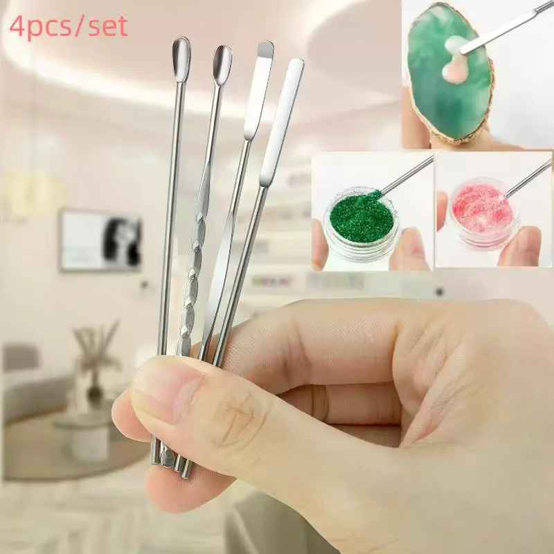 KuZHEN Rührstäbe aus Edelstahl, 4 Stück, Nail Art Werkzeug - Bild 2