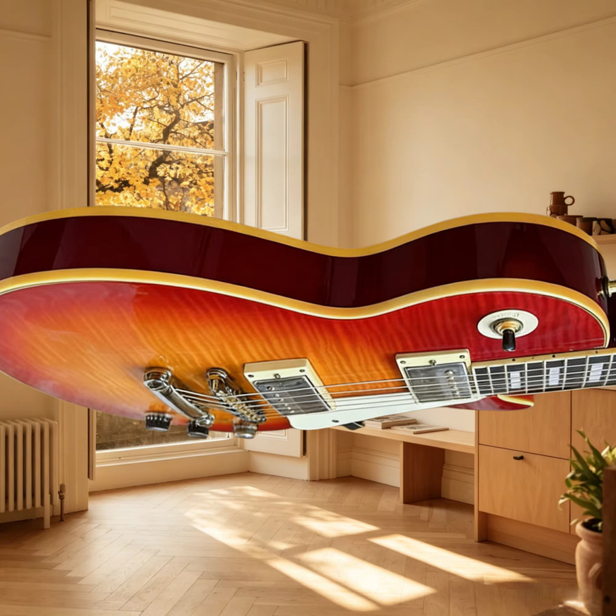 OUCEY E-Gitarre in Kirschrot mit HH-Tonabnehmern und Palisanderhals - Bild 4