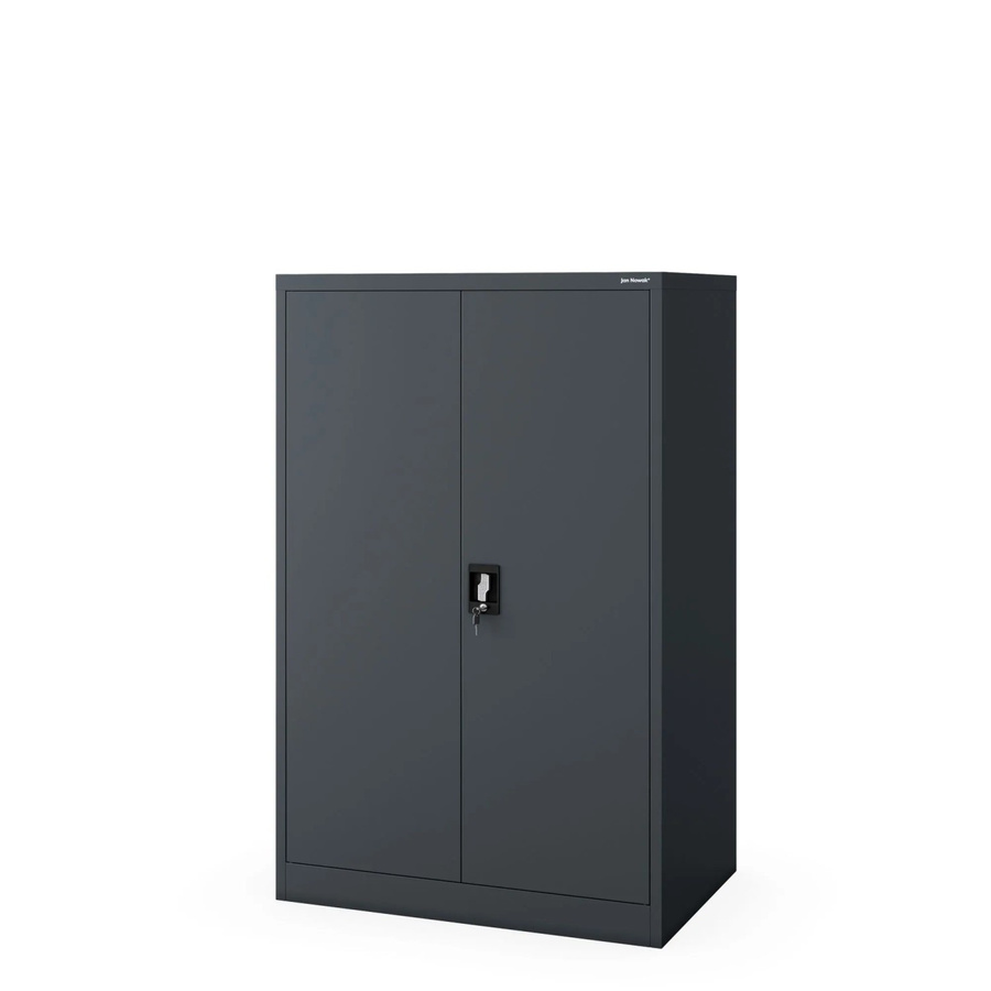 JAN NOWAK Büroschrank KEVIN D600 aus Metall in Anthrazit mit verstellbaren Regalböden und Schloss, B/T/H: 140 x 60 x 90 cm - Bild 2