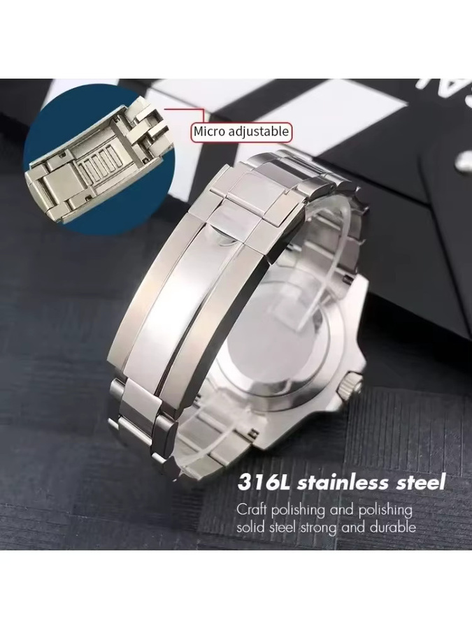 VATMENS Uhrenarmband Edelstahl, Silber, 21 mm, 20 mm - Bild 3