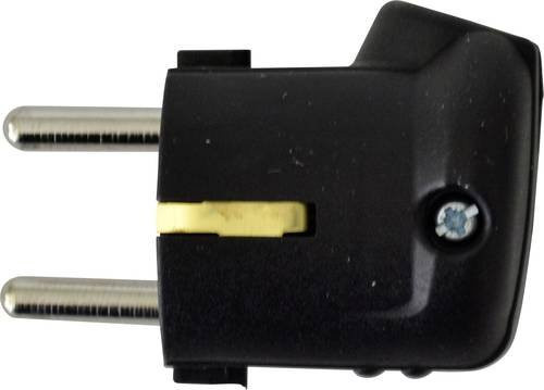 N & L 10944 Schutzkontakt-Winkelstecker aus Kunststoff in Schwarz für 230V - Bild 1