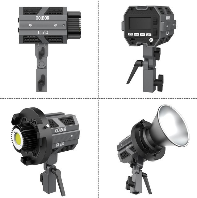 3CZY Studio-LED-Videoleuchte 65W in Schwarz, dimmbar 2700K-6500K mit CRI97+, 10 Lichteffekt-Modi, APP-Fernbedienung und 2 Zoll LCD-Bildschirm - Bild 1