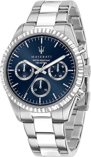 Maserati Herrenuhr, Quarz, Edelstahl, Blau, 43 mm, 10 ATM - Bild 1
