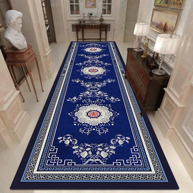 Moderner Teppichläufer Super Six in Blau mit geometrischem Design, waschbar, B/T: 60 x 200 cm - Bild 1