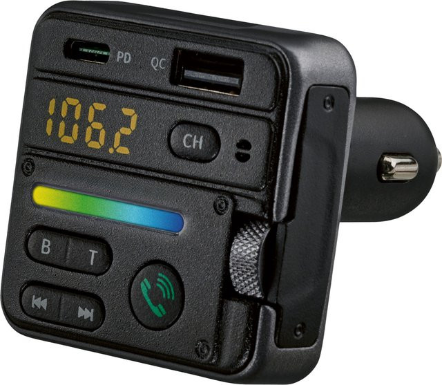 TRONIC Bluetooth FM-Audio-Transmitter mit 20 W in Schwarz mit USB-A und USB-C Anschlüssen - Bild 1