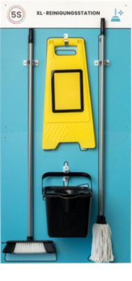 Paperflow Shadowboard XL-Reinigungsstation, 2-teilig, Wandmontage, blau, B: 75 cm, H: 150 cm - Bild 1