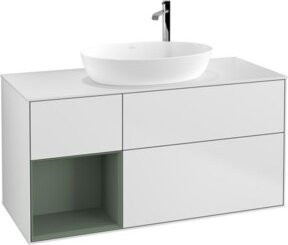 V&B Waschtischunterschrank Finion mit Wandbeleuchtung, Weiß lackiert, Breite: 120 cm, Tiefe: 50,1 cm, Höhe: 50,1 cm - Bild 1