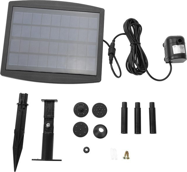 TOMTOP JMS Solarbetriebene Brunnenwasserpumpe mit 2,5 W für Pool, Teich, Garten und Aquarium in Schwarz - Bild 1