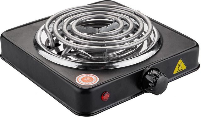 TOMTOP JMS Elektroofen Mini Einzelscheibenbrenner mit 1000W Hochleistung, Tragbare Heizplatte für Haushalt und Weihrauch, Schwarz - Bild 1