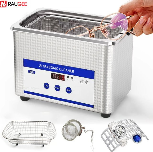 Ultraschallreiniger aus Edelstahl in Silber für Brillen und Schmuck mit 40 kHz Hochfrequenz - Bild 1