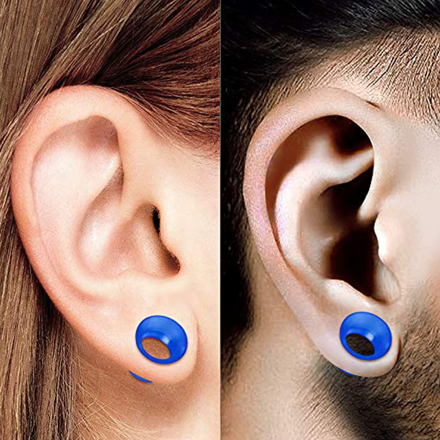 Ohrstecker und Tunnel Set, Silikon, Bunt, Unisex, 4-30mm - Bild 4