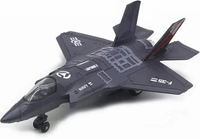 Linyi toy car F-35 Kampfflugzeugmodell, mit Musik und LED, ab 3 Jahren - Bild 1
