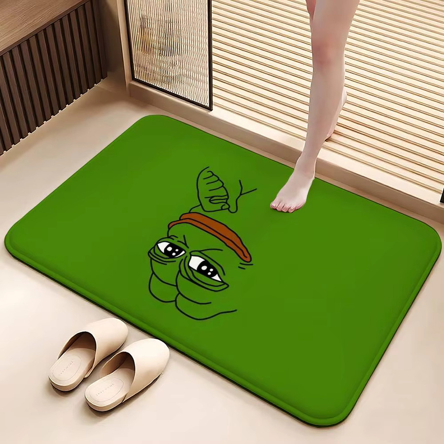 Beast Kingdom P-Pepe The F-Frog Teppich, grüne Antirutschmatte für Badezimmer und Eingangsbereich, B/T: 60 x 40 cm - Bild 2