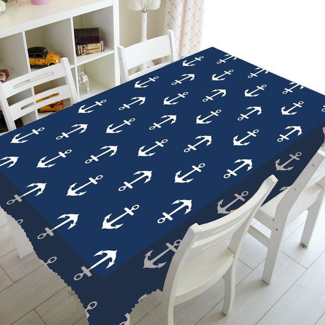 Wasserdichte Tischdecke Super Six mit blau-weißem Streifenmuster für Hochzeit und Party, B/T: 85 x 85 cm - Bild 1