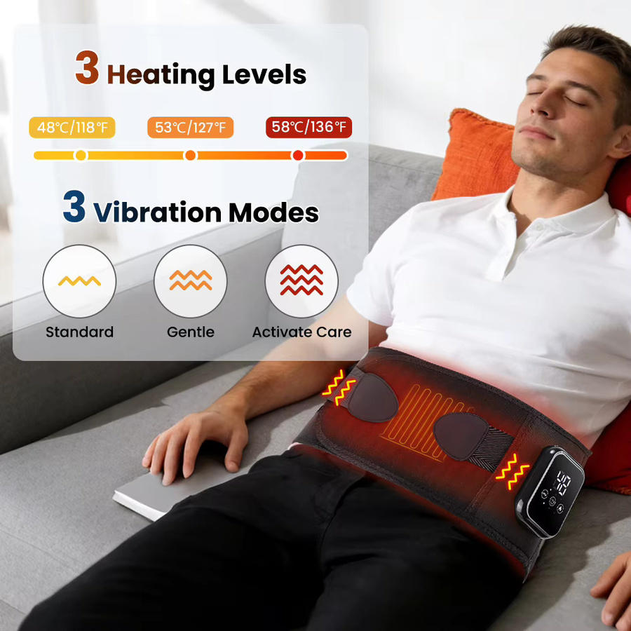 DearBeauty Beheizter Taillengürtel mit Infrarot-Rücken-Vibrationsmassage, Schwarz - Bild 3
