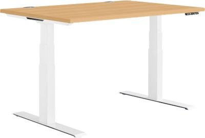 Schäfer Shop Genius Schreibtisch MODENA FLEX, elektrisch höhenverstellbar, T-Fuß, B/T: 120 x 80 cm, Buche/weiß - Bild 1