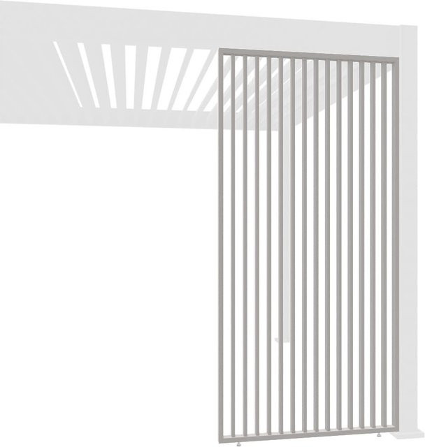 Weide Vertikale Lamellenwand für Pergola aus Aluminium in Ivory Sand, Breite: 0,93 m - Bild 1