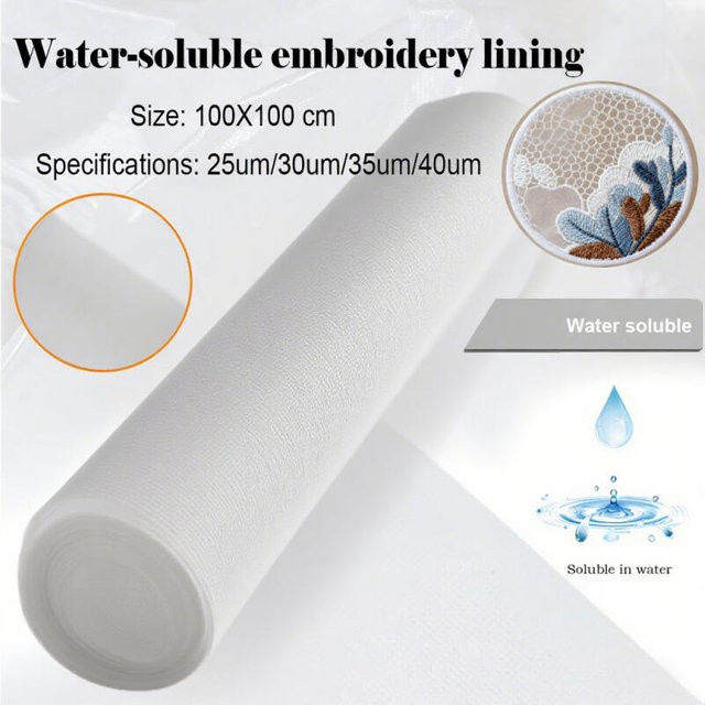 Wasserlösliche PVA-Folie als löslicher Stickerei-Trägerstoff zum Maschinennähen, B/B: 100 x 100 cm - Bild 1