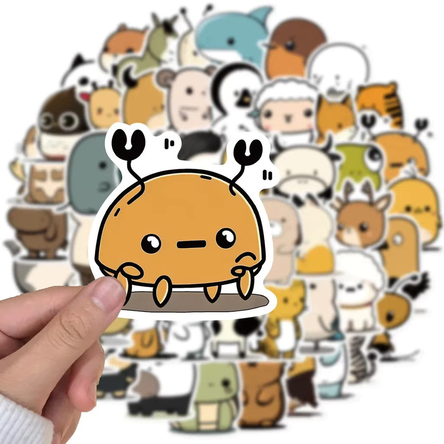 50 Stück Set niedliche Graffiti-Aufkleber mit Panda- und Katzenmotiven aus der Cartoon-Tier-Serie von RecordingYourLife Store in Mehrfarbig - Bild 3