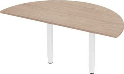 Schäfer Shop Select Ansatztisch PLANOVA ERGOSTYLE in Form eines halben Kreises, Eiche-Dekor und Weiß - Bild 1