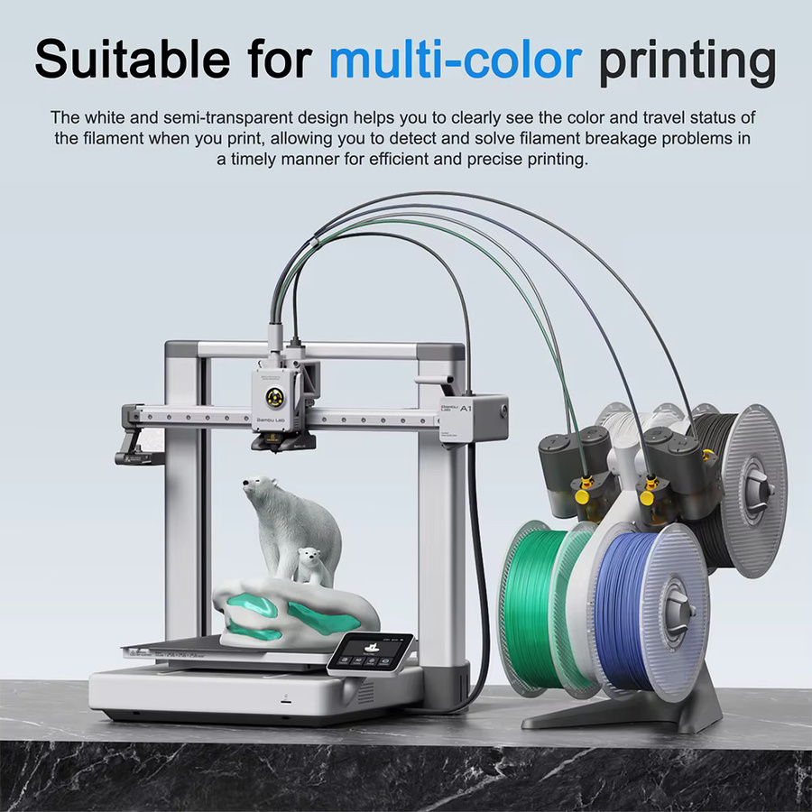 YUNSN 3D PTFE-Schlauch für Bambu Lab A1 Mini P1P P1S X1C und Creality K1 Ender 3 V3, Farbe: Grau, ID: 2,5 mm, OD: 4 mm - Bild 3