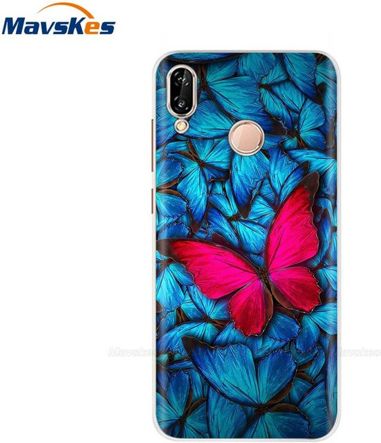 Handyhülle mit Blumenmuster für Huawei P20 Pro und Huawei P20, weiche TPU-Silikon-Rückseite, transparent und multicolour - Bild 1