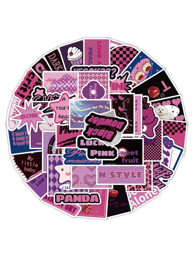 60 Stück wasserfeste Graffiti Aufkleber mit inspirierenden englischen Phrasen in Schwarz und Lila von BulingBulingStickers Store - Bild 7
