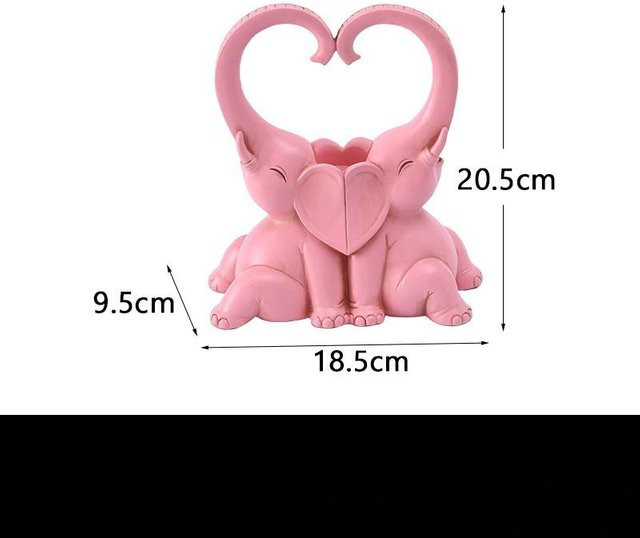 Yiran Furniture Kerzenhalter Ornament aus Kunstharz in Form von niedlichen Tieren, Europäischer Stil, Pink/Weiß, B/T/H: 18,5 x 9,5 x 20,5 cm - Bild 1