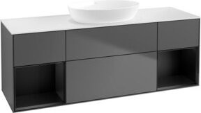 V&B Finion Waschtischunterschrank mit Wandbeleuchtung, Anthrazit lackiert, B: 160 cm, T: 50,1 cm, H: 50,1 cm - Bild 1