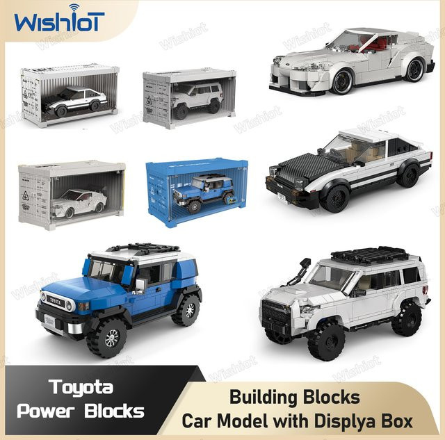 XQ Retro Auto Modell Bausteine Set mit Display Box für Toyota FJ40, 4Runner, Supra und AE86 als Spielzeug für Kinder - Bild 1