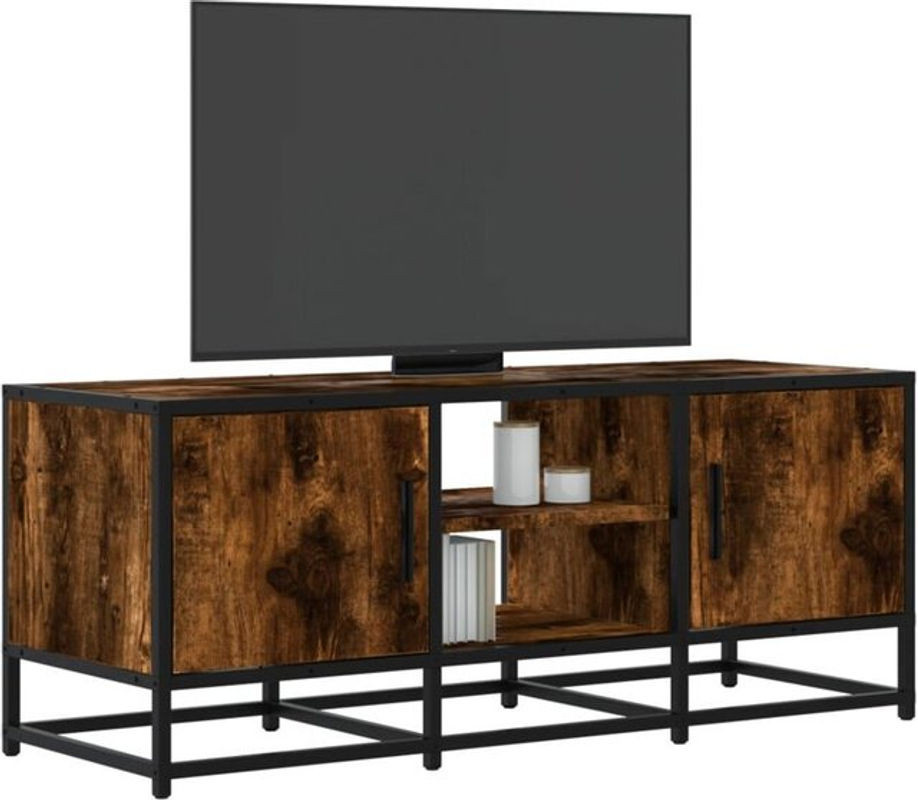 Vidaxl TV-Schrank im Industrial Design aus Holzwerkstoff und Metall in Braun und Grau, B/T/H: 100 x 35 x 41 cm - Bild 1