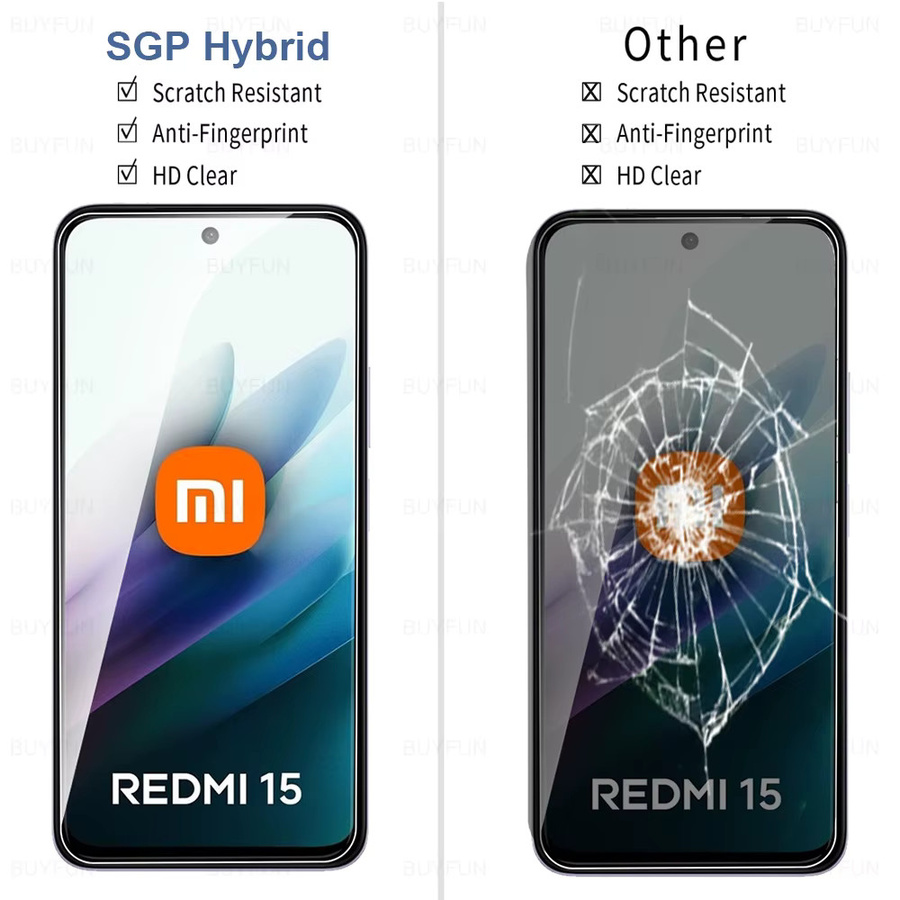 2 Stück Displayschutzfolie aus gehärtetem Glas für Xiaomi Redmi 15 (6,9 Zoll), Transparent - Bild 5