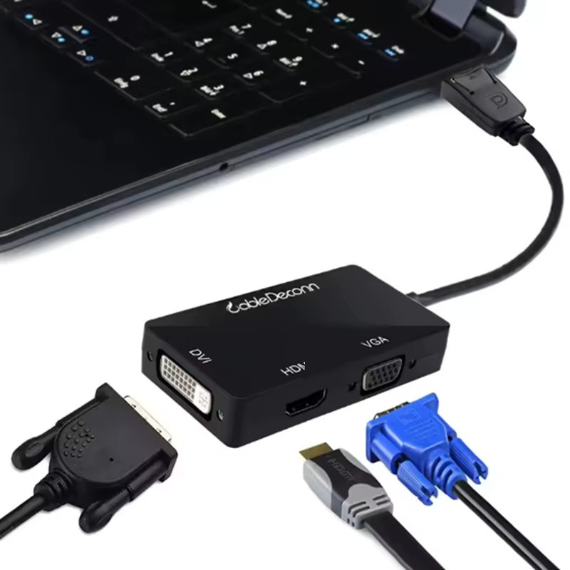 WEFAWAN DisplayPort auf HDMI Adapter Konverter für Full HD 1080P in Schwarz - Bild 3