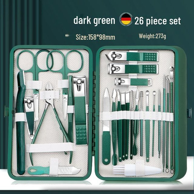 Beauty Every Day Maniküre-Set, 26-teilig, Dunkelgrün, Edelstahl, Unisex - Bild 1