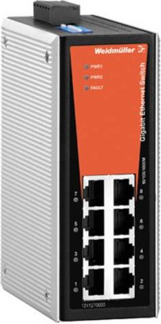 Weidmüller Industrial Ethernet Switch IE-SW-VL08-8GT, 1 Gbit/s, Grau - Bild 1