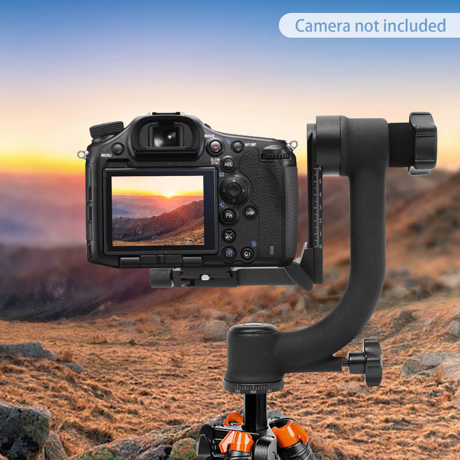 360 Grad Panorama-Gimbal-Stativkopf in Schwarz mit 20 kg Tragfähigkeit für DSLR-Teleobjektive und Wildtier- sowie Sportfotografie - Bild 3