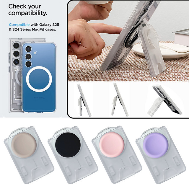 Grippopso Magnetische Brieftasche in Blau als Kartenhalter und Sockel mit verstellbarem Ständer für Samsung Galaxy S25 Ultra, S24 Ultra sowie iPhone 16, 15 und 14 - Bild 1