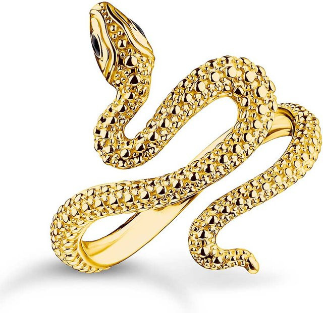 Thomas Sabo Schlangen-Ring, vergoldet, 925 Silber, Damen, Ringgröße 54 - Bild 1