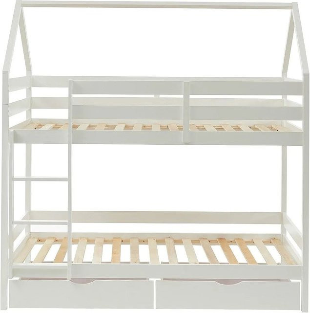 Vente-unique Hausbett Chori aus Kiefernholz in Weiß mit Schubladen B/T/H: 90 x 190 cm - Bild 1