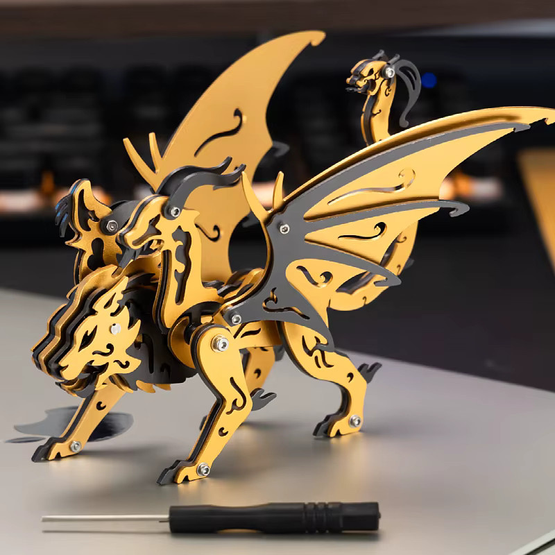 MOKR Chimera 3D Metall-Puzzle, Fantasy, Metall, Orange - Bild 5