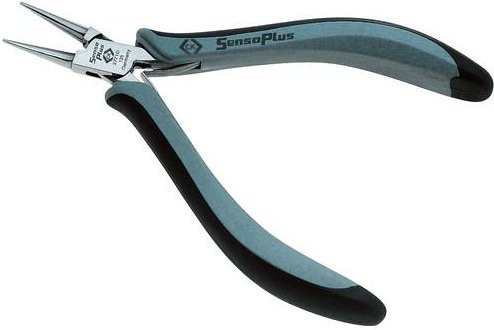 C.K Rundzange T3771D ESD Gerade aus Carbonstahl in Grau, Länge: 130 mm - Bild 1