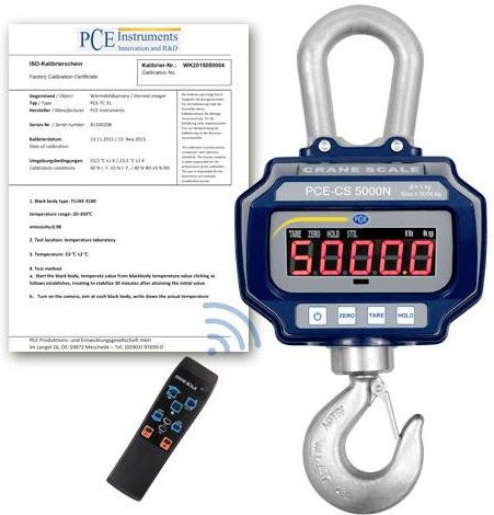 PCE Instruments PCE-CS 5000N-ICA Kranwaage Blau, kalibriert (ISO), Wägebereich bis 5000 kg, Ablesbarkeit 1000 g - Bild 1