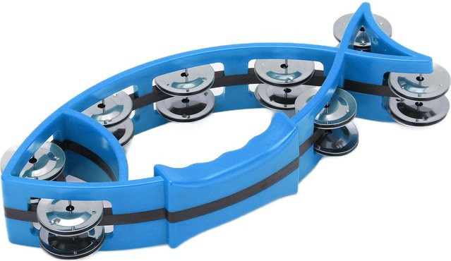 TOMTOP JMS Hand Tamburin Glocke, Fischförmig, Blau - Bild 1