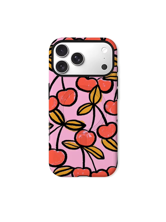 CaseLumi Matte Bumper Schutzhülle für iPhone 13 bis 17 Pro Max mit MagSafe Kompatibilität in C-Cherry Pop - Bild 6