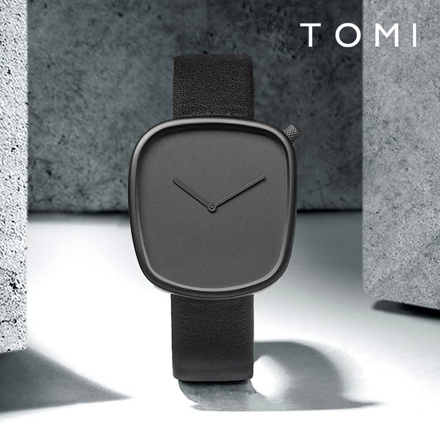 TOMI Analoguhr, Quarz, eckig, Schwarz, Unisex - Bild 1