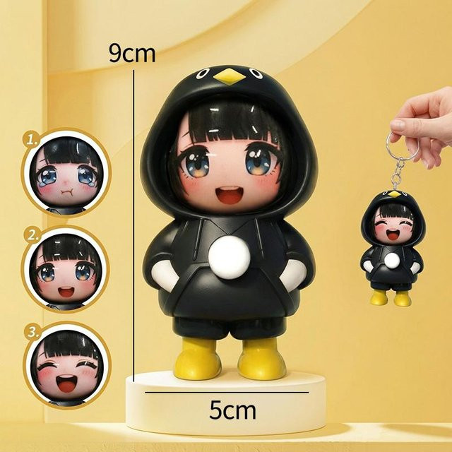 Gugaga Pinguin Schlüsselanhänger, black, Unisex - Bild 1