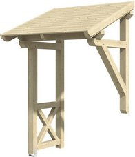 Skan Holz Haustür-Vordach Potsdam 3 aus nordischer Fichte in Natur Beige, Breite: 176 cm, Tiefe: 156 cm - Bild 1